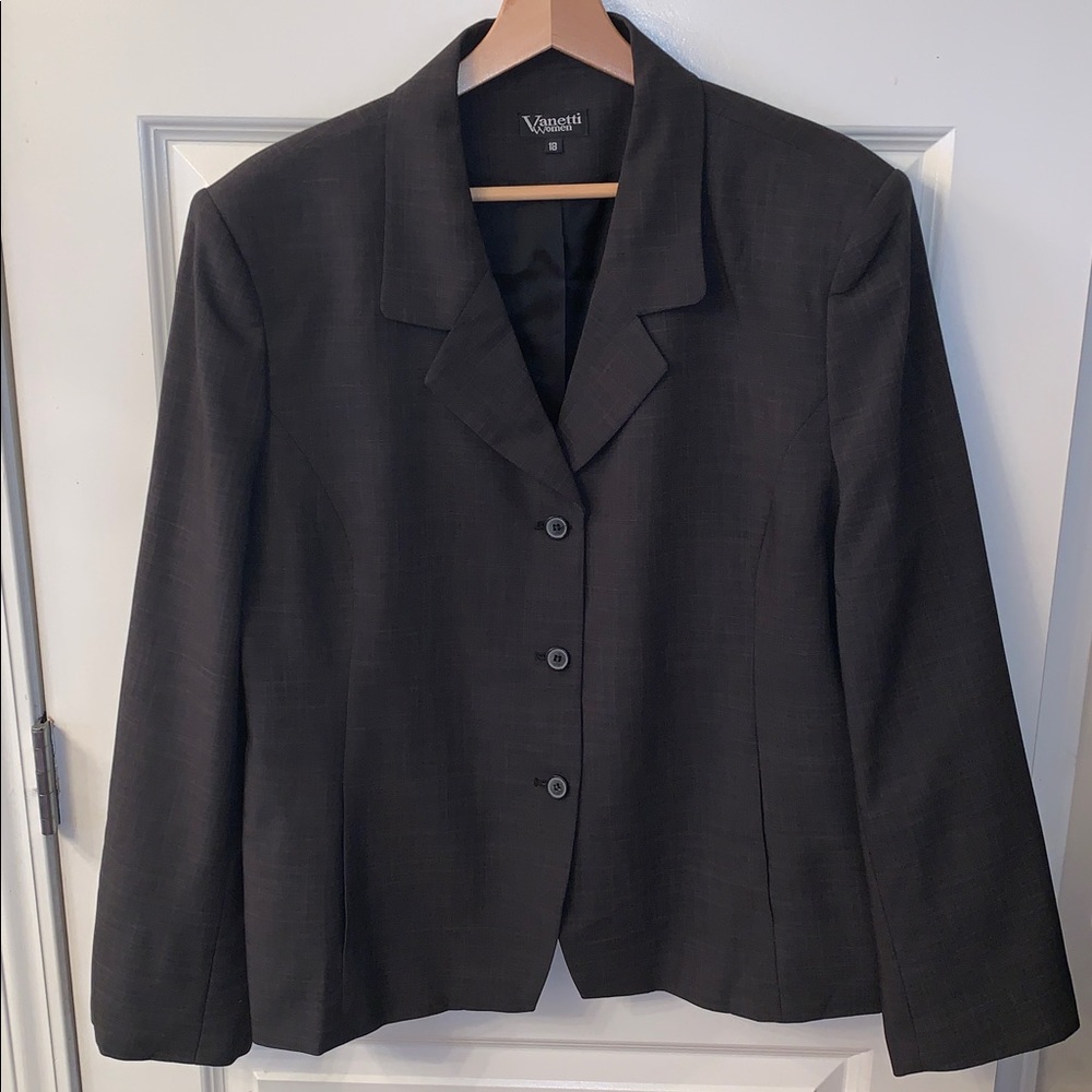 Vanetti Women's Dark Gray Striped Blazer